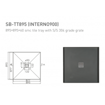 ECT Tile Tray-Glasstone 895*895*60 sac tile tray with S/S 304 grade grate